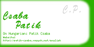 csaba patik business card